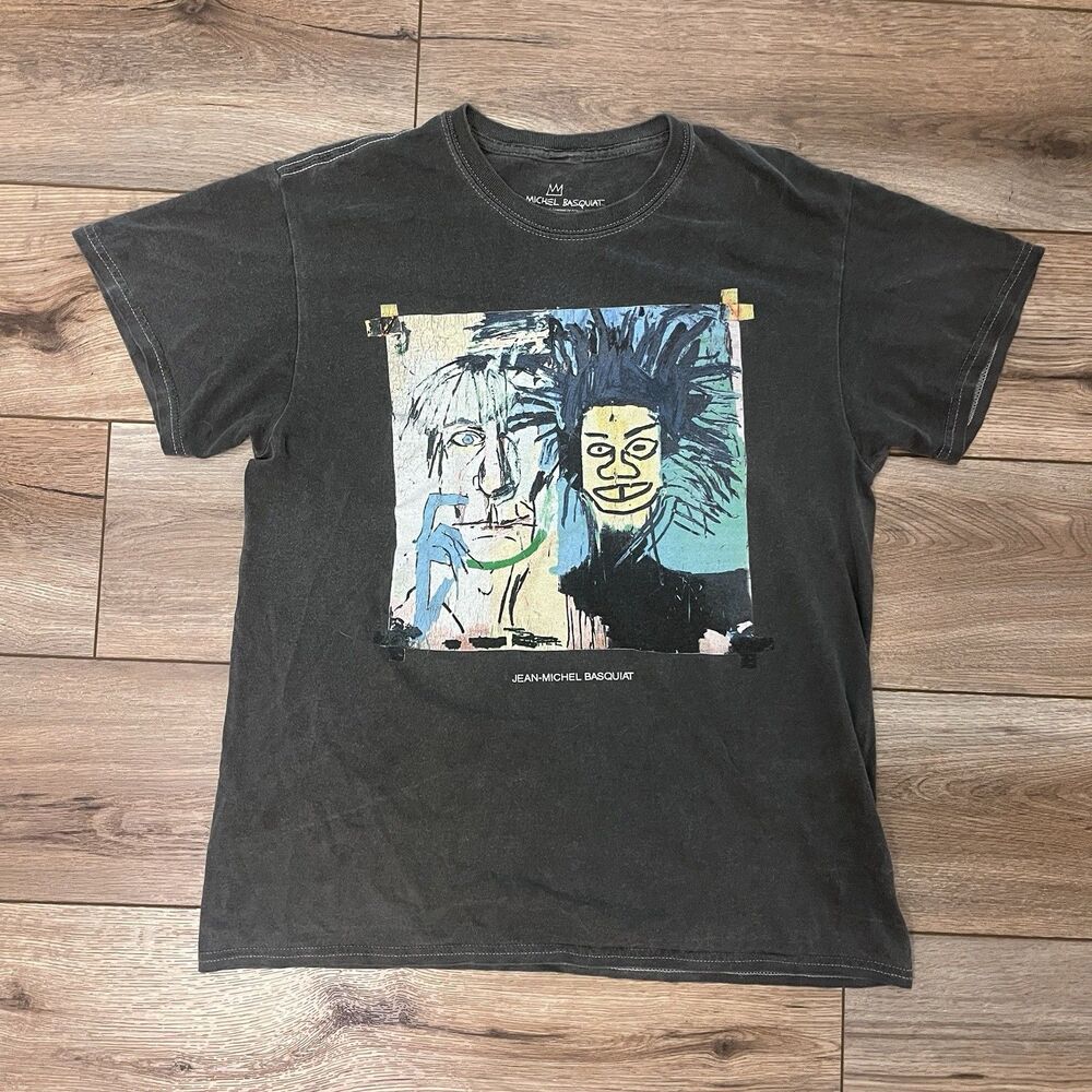 Jean-Michel Basquiat Ripple Junction Dos Cabezas Andy Warhol T-Shirt Gray Size M